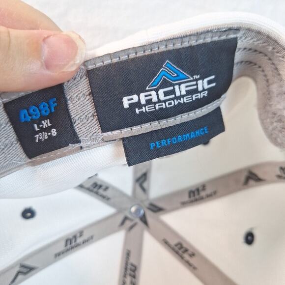 Marucci TP Logo Ball Cap Hat Fitted L/XL Baseball White Navy Blue - Picture 9 of 10